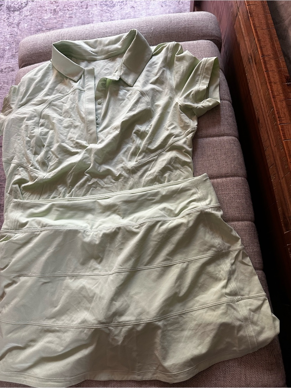 Lululemon Mint Golf Skort and collared shirt set